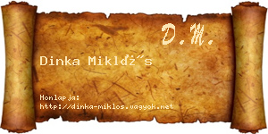 Dinka Miklós névjegykártya